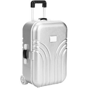 Baby Suitcase Toy Cute Plastic Dolls Travel Suitcase Mini Size Trolley Case Carry On Luggage Simulation Rolling Suitcase Toy()