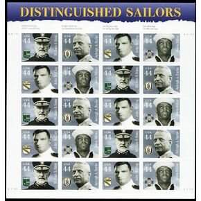 Distinguished Sailors Sheet 20 44c Stamps Scott 4440-4443