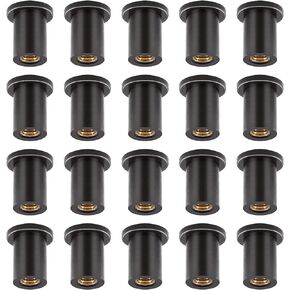 20Pcs M4 Rubber Well Nuts, Neoprene Expansion Brass Nuts Insert Fairing Universal Motorcycle Fasteners Ideal for Canoe, Boat, Kayak
