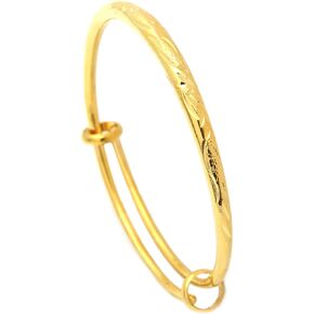 Fashion Dragon Phoenix Pattern Adjustable Cuff Bracelet 18K Gold Plated Circle Bracelet