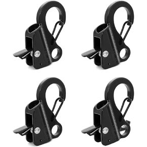 Stainless Steel Boat Fender Quick Release Pontoon Boat Bumper Clips Hangers for Docking with 4 Ropes for Docking Ideal for Boat Docking, 4 Pack