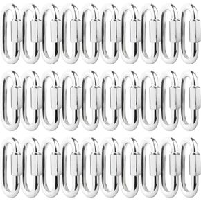 Quick Link M4 5/32 inch Stainless Steel Quick Link Chain D Shape Locking Quick Chain for Carabiner, Hammock, Camping and Outdoor Equipment, Max Load 200 Lbs (30 Packs)