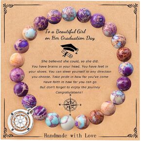 Graduation Gifts for Her Him Class of 2024 Graduation Retirement Bracelets Inspirational College Graduation Compass Bracelet for 5th 8th Men Women in Kuwait