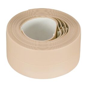 uxcell Waterproof Seal Caulk Strip Tape Self Adhesive 0.87" W x 10.5'L PVC Sealing Tape for Kitchen Bathroom Beige 3Pcs