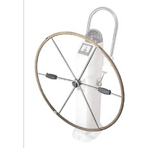 Lewmar 32" Folding Boat Steering Wheel Kit with Patented Folding Design for Cockpit Space Savings, 6 Spokes with 2 Twisted Buttress-Threaded Split Spoke, for Yachts with 32-42" Wheels