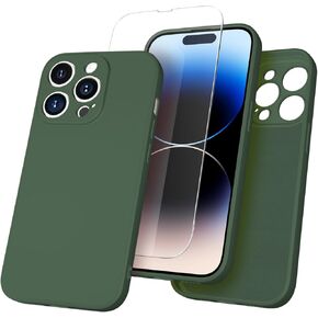 متوافق مع حافظة iPhone 14 مع واقي الشاشة، وغطاء الكاميرا المحسن، وحافظة الهاتف الواقية ذات المقاس النحيف لهاتف iPhone 14 6.1 بوصة (برتقالي البابايا)