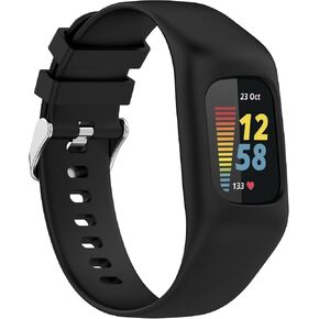 Strap Compatible with Fitbit-Charge-5/4/3 Bumper Case Band, One-piece Soft Silicone Washable Sports Replacement Watch Band Wristbands Bracelet for Activity Tracker Women Men