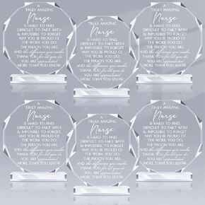 Nurse Appreciation Gift Bulk Inspirational Nurse Acrylic Sign Prizes Thank You Gift Octagon Employee Office Decoration Nursing Assistant Table Decor Keepsake for Women Coworker Team(1 Pcs)