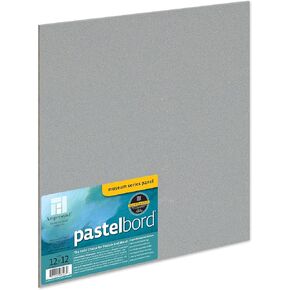 Ampersand Art Supply Pastel Painting Panel: Museum Series Pastelbord, 12" x 12", Grey, 1/8 Inch Flat Profile