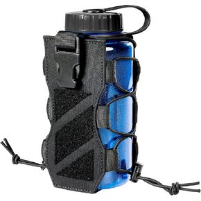 OneTigris Molle Water Bottle Holder, 32oz Adjustable Water Bottle Holster Tactical Water Bottle Pouch Lightweight Kettle Pouch Belt Bottle Carrier Bag with Straps for Outdoor Sports