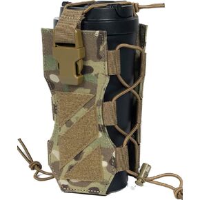 حامل زجاجة مياه OneTigris Molle، 32oz قابل للتعديل لزجاجة المياه الحافظة التكتيكية لزجاجة المياه خفيفة الوزن وحقيبة غلاية وحزام زجاجة الناقل مع الأشرطة للرياضة في الهواء الطلق