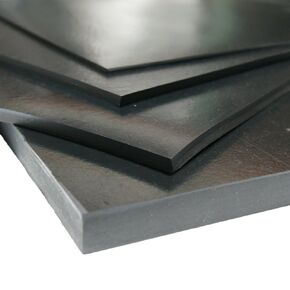 Neoprene Sheet, 80A Durometer, Smooth Finish, No Backing, Black, 0.25" Thickness, 12" Width, 12" Length