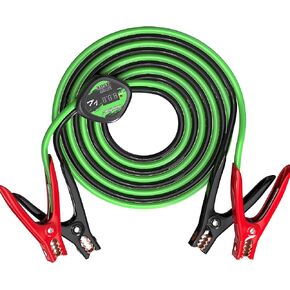 Jumper Cables 4 Gauge 20 Feet with Smart Safety Protector - Heavy Duty Battery Booster Cable with Reverse Polarity Protection, Carry Bag, Safety Gloves and Iron Brush Included(4AWG x 20FT)