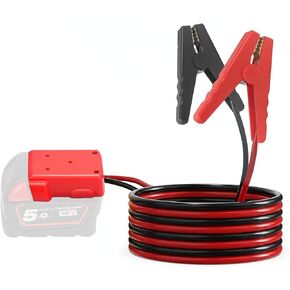 Jumper Cables with Adapter for Milwaukee M18 18V Batteries, 8AWG 4.92FT Jump Starter Auto Booster Cable for Jump Starting Car Using Tool Battery