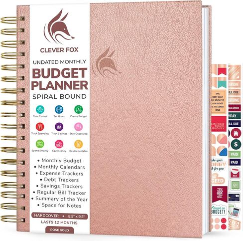 Clever Fox Budget Planner – Coiled Finance Book, Monthly Financial Journal, Budgeting Organizer & Expense Tracker Notebook, 8.5x9.5″ (Rose Gold) in Saudi Arabia