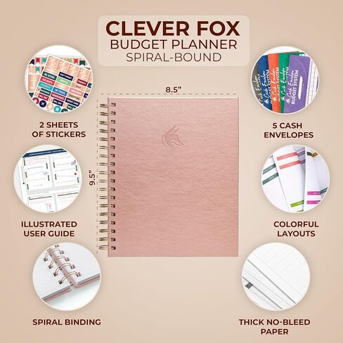 Clever Fox Budget Planner – Coiled Finance Book, Monthly Financial Journal, Budgeting Organizer & Expense Tracker Notebook, 8.5x9.5″ (Rose Gold) in Saudi Arabia