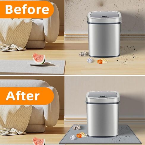 سجادة مقاومة للماء تحت سلة القمامة مع حافة مرتفعة، سجادة سلة المهملات غير قابلة للانزلاق لتقليل خدوش جدار السجاد على الأرض، صينية مطاطية سيليكون واقية للمطبخ in Kuwait