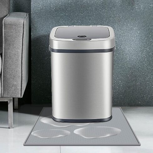 سجادة مقاومة للماء تحت سلة القمامة مع حافة مرتفعة، سجادة سلة المهملات غير قابلة للانزلاق لتقليل خدوش جدار السجاد على الأرض، صينية مطاطية سيليكون واقية للمطبخ in Kuwait