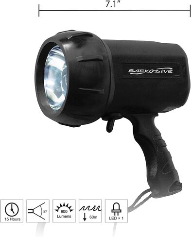 مصباح غوص Neptune Pro LED - مصباح يدوي 900 لومن تحت الماء - مقاوم للماء للأنشطة الخارجية - غوص السكوبا، التقنية، غوص الكهف، الصيد، التخييم in Saudi Arabia