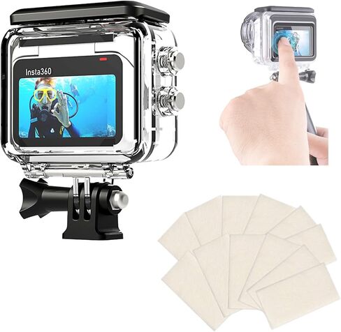 Waterproof Housing Case for Insta360 GO 3, 60M/196FT Dive Case Dive Housing Shell with Underwater Touch Screen Back Cover & Bracket Mount Adapter for Insta360 GO 3 Action Camera Accessories in Saudi Arabia