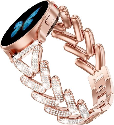 VISOOM Watch Bands For Samsung Galaxy Watch 7/6/5/4/2 40mm 44mm bands Gold Women Dressy Metal 20mm Samsung Watch3 Watch6 Classic 43mm 47mm Straps Luxury Galaxy Watch4 Classic 42/46mm bracelet Girls in Saudi Arabia