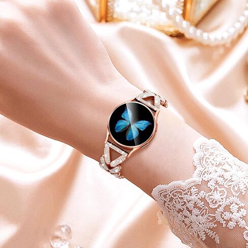 VISOOM Watch Bands For Samsung Galaxy Watch 7/6/5/4/2 40mm 44mm bands Gold Women Dressy Metal 20mm Samsung Watch3 Watch6 Classic 43mm 47mm Straps Luxury Galaxy Watch4 Classic 42/46mm bracelet Girls in Saudi Arabia