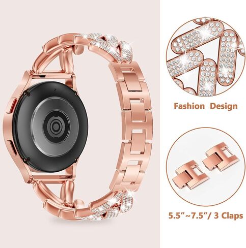 VISOOM Watch Bands For Samsung Galaxy Watch 7/6/5/4/2 40mm 44mm bands Gold Women Dressy Metal 20mm Samsung Watch3 Watch6 Classic 43mm 47mm Straps Luxury Galaxy Watch4 Classic 42/46mm bracelet Girls in Saudi Arabia