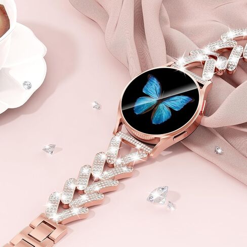 VISOOM Watch Bands For Samsung Galaxy Watch 7/6/5/4/2 40mm 44mm bands Gold Women Dressy Metal 20mm Samsung Watch3 Watch6 Classic 43mm 47mm Straps Luxury Galaxy Watch4 Classic 42/46mm bracelet Girls in Saudi Arabia