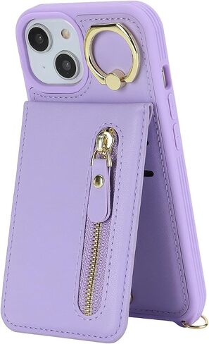 iPhone 14 Plus Wallet case for Women, iPhone 14 Plus Phone Case with Card Holder Strap Credit Card Slots Crossbody with Kickstand Zipper Case for iPhone14Plus - White Leopard in Saudi Arabia