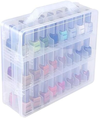 46 Grids Sewing Organizer, Double Sided Thread Box Storage, Portable Clear Plastic Organizer Box for Embroidery and Sewing Threads, Embroidery Floss, Crafts, Small Toys (Clear) in Kuwait