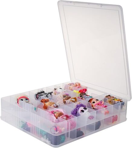 46 Grids Sewing Organizer, Double Sided Thread Box Storage, Portable Clear Plastic Organizer Box for Embroidery and Sewing Threads, Embroidery Floss, Crafts, Small Toys (Clear) in Kuwait