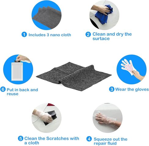 2024 قماش نانو سباركل لخدوش السيارة، مزيل خدوش قماش نانو سباركل بسهولة إصلاح الخدوش وبقايا الطلاء ومزيل بقع الماء in Kuwait