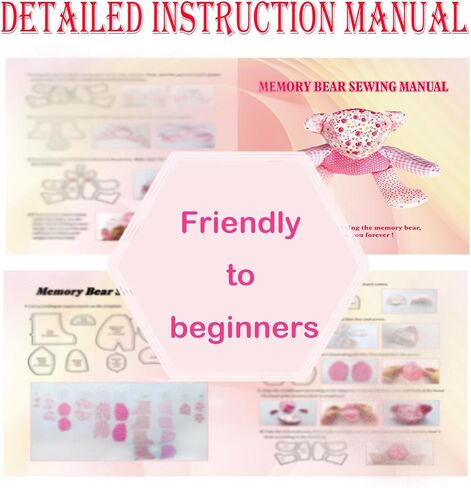 15in/Sitting Height 9in Fosdonge Acrylic Memory Bear Template Ruler Set with Detailed Instructions, Sewing Patterns for Beginners, Teddy Bear Quilting templates (Sitting Height 9in) in Saudi Arabia