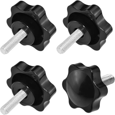 Aifeier ET 4 Pieces M6 x 16mm Star Hand Knob, Black Plastic Hex Shaped Clamping Knob Handle for Umbrella Base Replacement Knob in Saudi Arabia