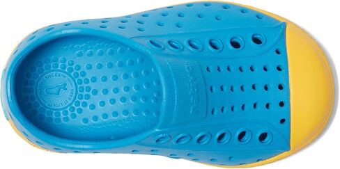Native Shoes Kids Jefferson (طفل صغير/طفل صغير) - الجزء العلوي والبطانة من مادة EVA - ثقوب للتحكم في درجة الحرارة موجة زرقاء/أصفر حبوب اللقاح 10 طفل صغير M in Saudi Arabia