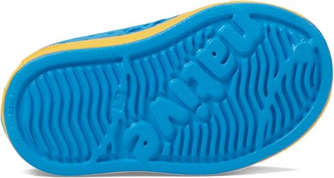 Native Shoes Kids Jefferson (طفل صغير/طفل صغير) - الجزء العلوي والبطانة من مادة EVA - ثقوب للتحكم في درجة الحرارة موجة زرقاء/أصفر حبوب اللقاح 10 طفل صغير M in Saudi Arabia