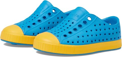 Native Shoes Kids Jefferson (طفل صغير/طفل صغير) - الجزء العلوي والبطانة من مادة EVA - ثقوب للتحكم في درجة الحرارة موجة زرقاء/أصفر حبوب اللقاح 10 طفل صغير M in Saudi Arabia