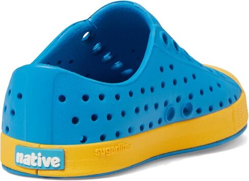 Native Shoes Kids Jefferson (طفل صغير/طفل صغير) - الجزء العلوي والبطانة من مادة EVA - ثقوب للتحكم في درجة الحرارة موجة زرقاء/أصفر حبوب اللقاح 10 طفل صغير M in Saudi Arabia