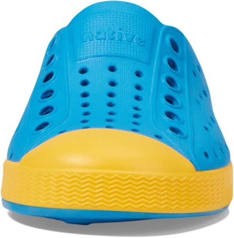 Native Shoes Kids Jefferson (طفل صغير/طفل صغير) - الجزء العلوي والبطانة من مادة EVA - ثقوب للتحكم في درجة الحرارة موجة زرقاء/أصفر حبوب اللقاح 10 طفل صغير M in Saudi Arabia