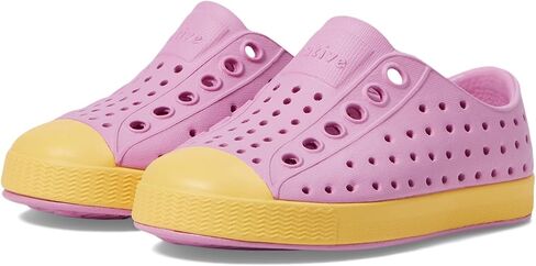 Native Shoes Kids Jefferson (طفل صغير/طفل صغير) - جزء علوي وبطانة EVA - ثقوب للتحكم في درجة الحرارة وردي بارد/أصفر أناناس 10 طفل صغير M in Saudi Arabia