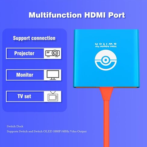 محطة إرساء التلفزيون لنينتندو سويتش/سويتش OLED، بديل قاعدة التبديل المحمولة لنينتندو سويتش دوك سويتش محول HDMI 4K/60 هرتز سويتش تي في دوك صغير وعصري سويتش ترافيل دوك in Kuwait