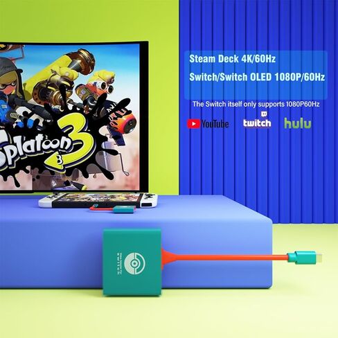محطة إرساء التلفزيون لنينتندو سويتش/سويتش OLED، بديل قاعدة التبديل المحمولة لنينتندو سويتش دوك سويتش محول HDMI 4K/60 هرتز سويتش تي في دوك صغير وعصري سويتش ترافيل دوك in Kuwait