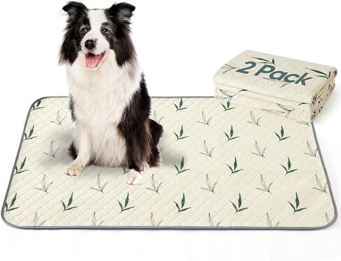 Washable Pee Pads for Dogs, 2 Pack 18"x24" Reusable Puppy Pads, Super Absorbent Dog Pee Pads, Non Slip, Waterproof, Easy to Clean in Saudi Arabia