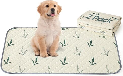 Washable Pee Pads for Dogs, 2 Pack 18"x24" Reusable Puppy Pads, Super Absorbent Dog Pee Pads, Non Slip, Waterproof, Easy to Clean in Saudi Arabia