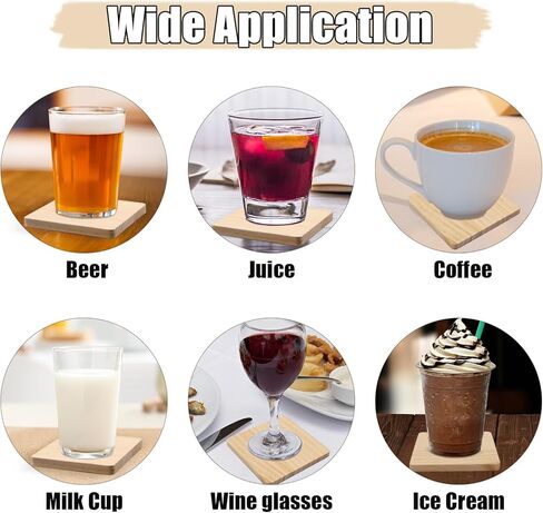 12 قطعة من قواعد الأكواب الخشبية المستديرة غير المكتملة، SIJDIEE مقاس 4 بوصة مصنوعة من قواعد خشبية فارغة مع نقاط سيليكون مضادة للانزلاق لطلاء الخشب الملون ونقش ديكور المنزل in Kuwait