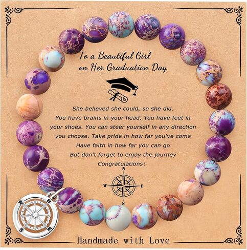 Graduation Gifts for Her Him Class of 2024 Graduation Retirement Bracelets Inspirational College Graduation Compass Bracelet for 5th 8th Men Women in Kuwait