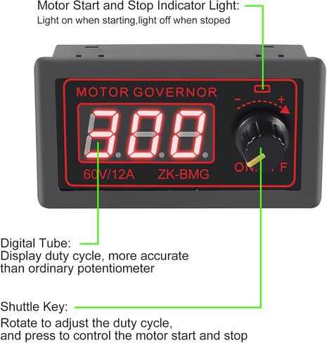 Motor Speed Controller, PWM DC 12V 24V 60V 500W Adjustable Speed Regulator with Stepless Variable Rotary Switch PWM Signal Generator Driver Module (1PACK) in Saudi Arabia