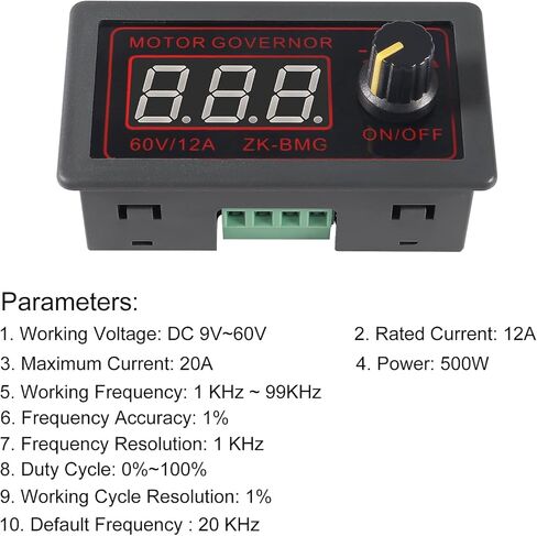 Motor Speed Controller, PWM DC 12V 24V 60V 500W Adjustable Speed Regulator with Stepless Variable Rotary Switch PWM Signal Generator Driver Module (1PACK) in Saudi Arabia