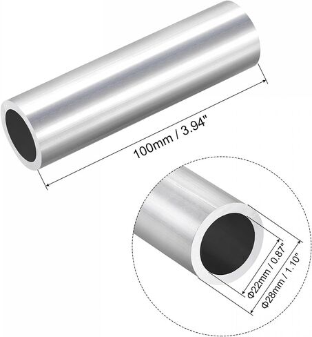 uxcell 6063 Aluminum Round Tube 20mm OD 10mm Inner Dia 100mm Length Pipe Tubing 3 Pcs in Saudi Arabia