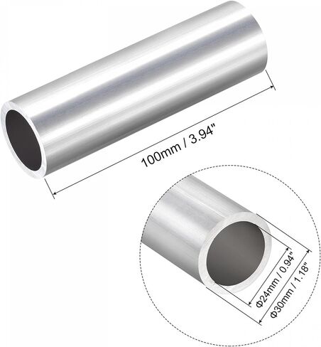 uxcell 6063 Aluminum Round Tube 20mm OD 10mm Inner Dia 100mm Length Pipe Tubing 3 Pcs in Saudi Arabia